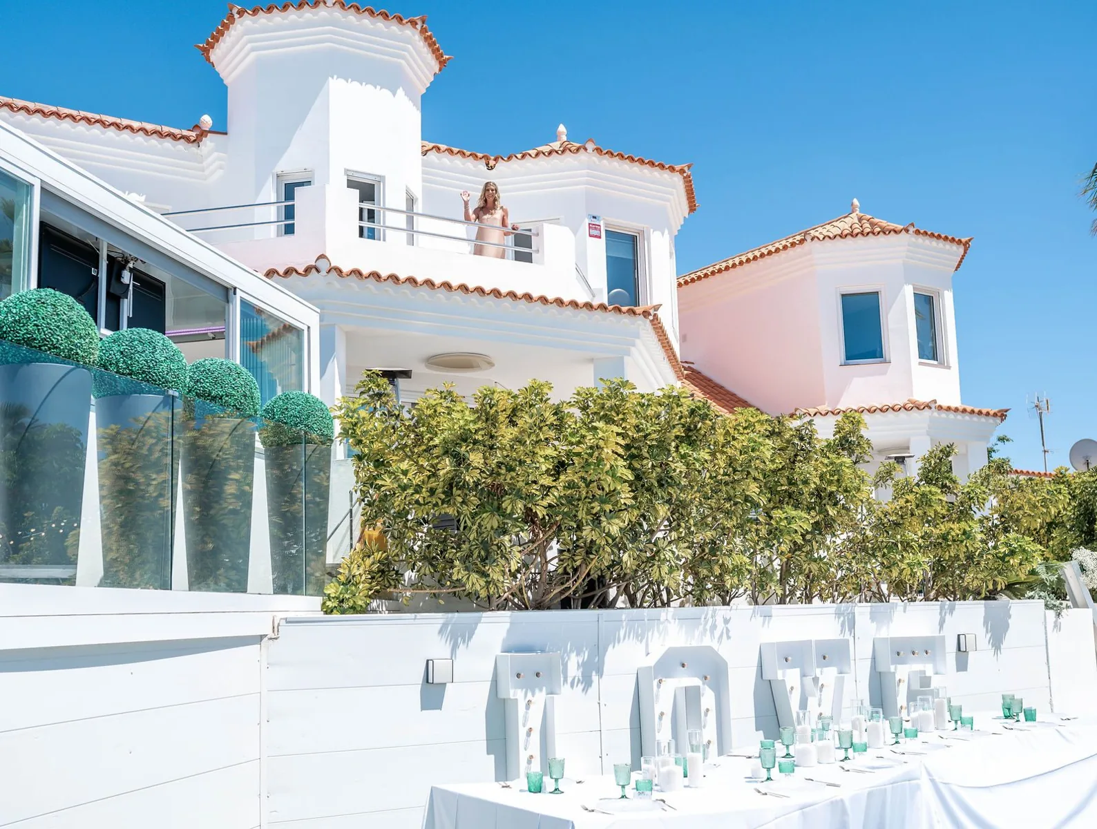 Casa Amore Tenerife villa dressed for a wedding with LOVE letters on the terrace